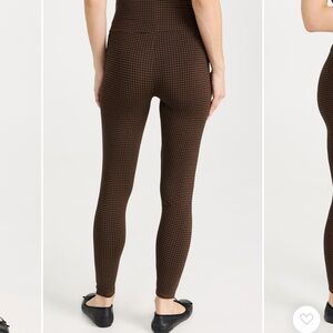 Hatch Brown Houndstooth High-Rise Leggings